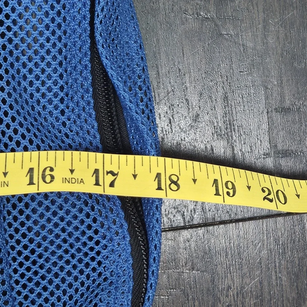 VTG Eastpak Made in USA Full Mesh See-Through Blue Backpack Festival Rave Street